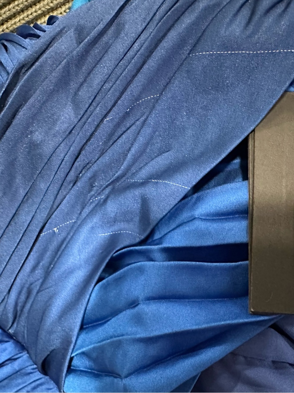 Mac Duggal 49903 Blue Pleated Charmeuse One Shoulder Ombre Gown sz 4 - Picture 13 of 14